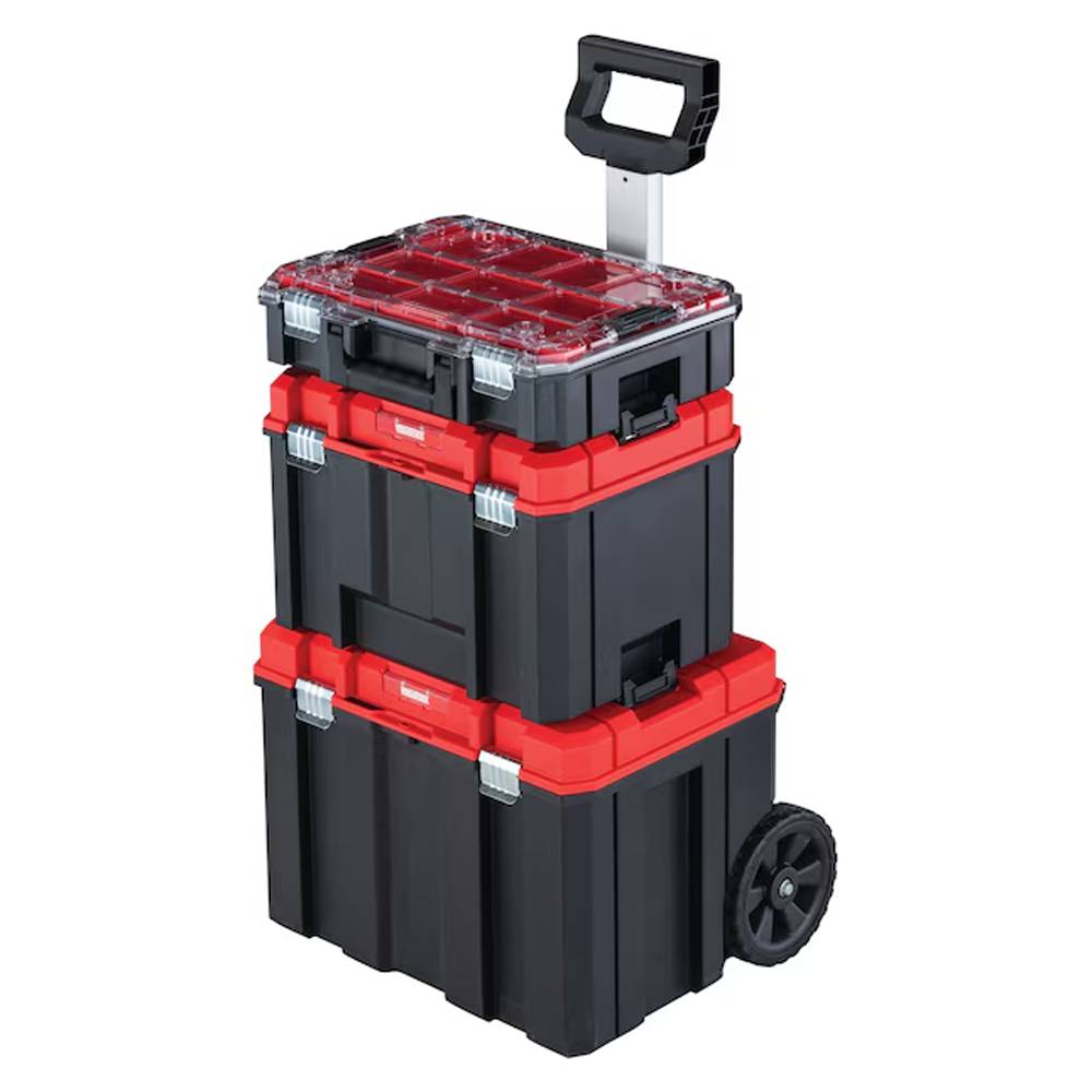 VERSASTACK 17-in W x 30.9-in H x 20.15-in D Red and Black Plastic/Metal Rolling Tool Box
